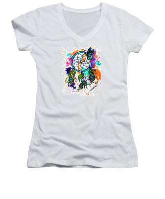 Colorful Butterfly Women's V-Neck T-Shirts