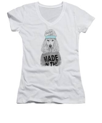 Poodle Women's V-Neck T-Shirts