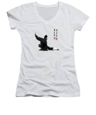 Chinese Calligraphy Women's V-Neck T-Shirts