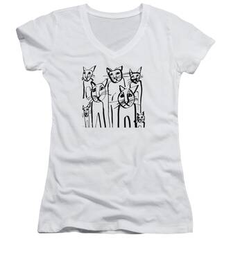 Expressionist Women's V-Neck T-Shirts