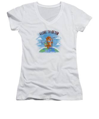 Globe Trotter Women's V-Neck T-Shirts