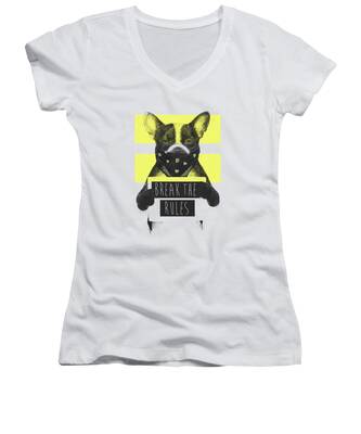 Dog Illustration Women's V-Neck T-Shirts
