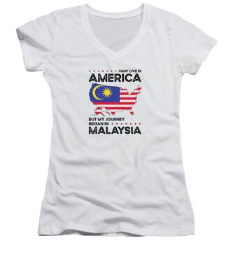 Malaysia Women's V-Neck T-Shirts
