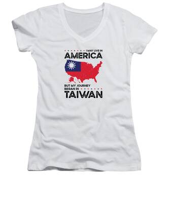 Taiwan Women's V-Neck T-Shirts