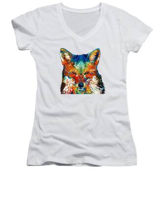 Fox Hunt Women's V-Neck T-Shirts