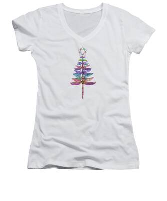 Colorful Tree Women's V-Neck T-Shirts