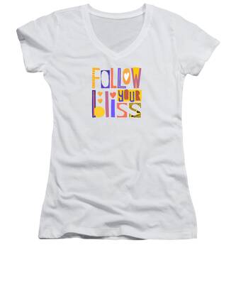 Follow Your Bliss Women's V-Neck T-Shirts