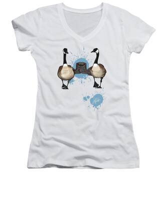 Canadian Geese Women's V-Neck T-Shirts