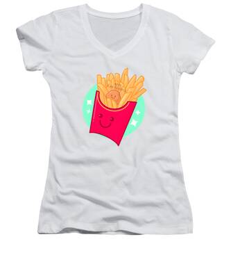 French Fries Women's V-Neck T-Shirts