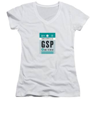 Greenville South Carolina Women's V-Neck T-Shirts