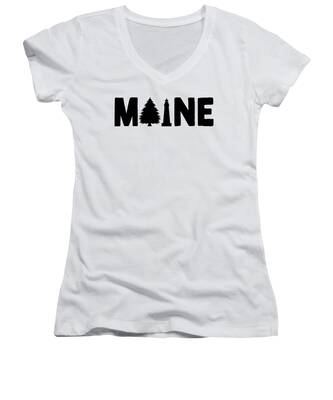 Maine Lighthouse Women's V-Neck T-Shirts
