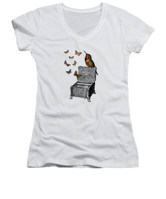 Bird Image Women's V-Neck T-Shirts