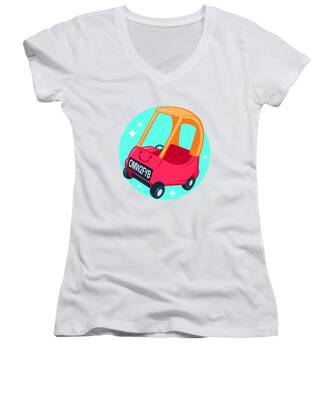 Car Women's V-Neck T-Shirts
