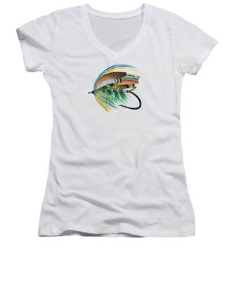 Flyfishing Women's V-Neck T-Shirts