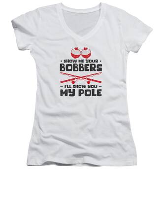 Fishing Pole Women's V-Neck T-Shirts