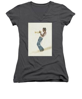 Miles Davis Women's V-Neck T-Shirts