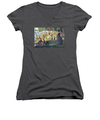 Georges Pierre Seurat Women's V-Neck T-Shirts