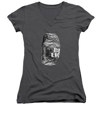 Brown And White Women's V-Neck T-Shirts