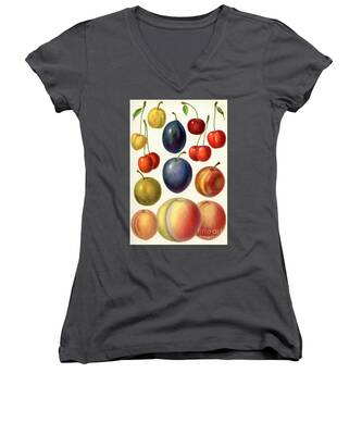 Pitted Cherries Women's V-Neck T-Shirts