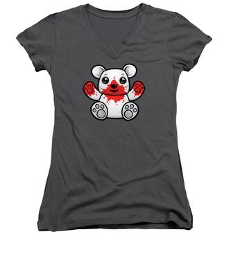 Polar Bear Cub Women's V-Neck T-Shirts