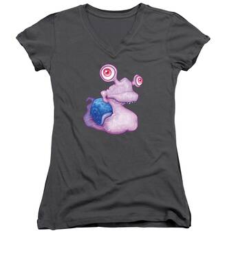 Pink Water Women's V-Neck T-Shirts