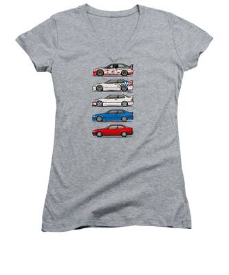 Import Car Women's V-Neck T-Shirts
