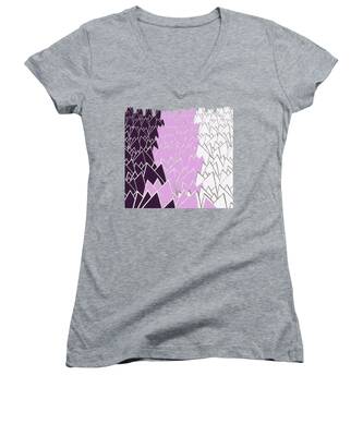 Purple Tulip Women's V-Neck T-Shirts