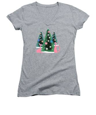 Christmas Tree Ornament Women's V-Neck T-Shirts
