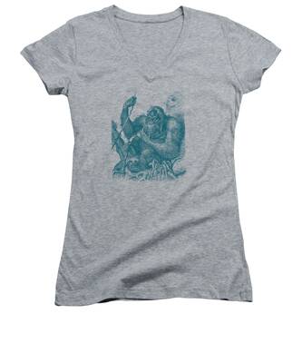 Orangutan Women's V-Neck T-Shirts