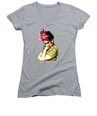 Frida Khalo Women's V-Neck T-Shirts