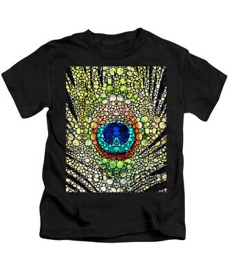 Peacock Feathers Kids T-Shirts