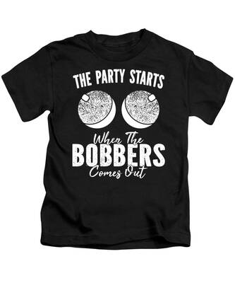 I Love It When He Nibbles On My Bobbers Funny Bass Fishing Youth T-Shirt