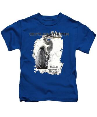 Gray Heron Kids T-Shirts