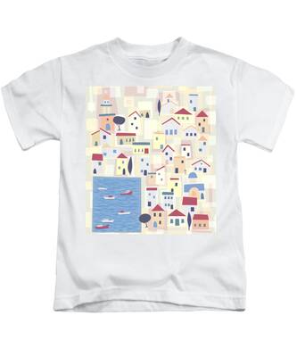 Seaside Town Kids T-Shirts