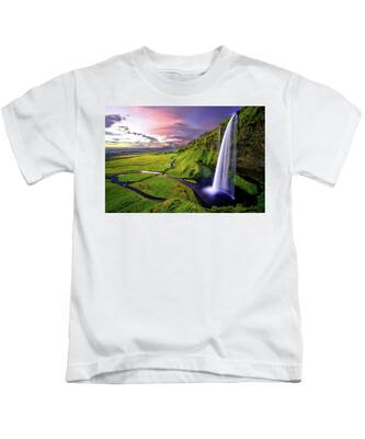 Iceland Waterfall Kids T-Shirts