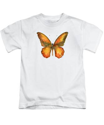 Orange And Brown Wings Kids T-Shirts