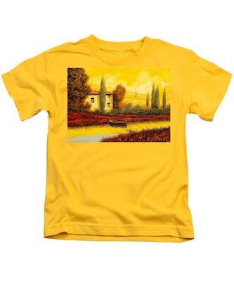 Tuscany Paintings: Guido Borelli Sunset Kids T-Shirts