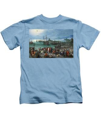 Architectural Church Scene With Birds Kids T-Shirts