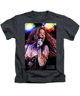 Janis Joplin American Rock Artist Janis Singing Image T-shirt à manches courtes pour enfant