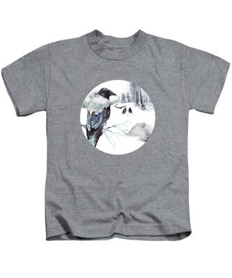 Winter Crows Kids T-Shirts