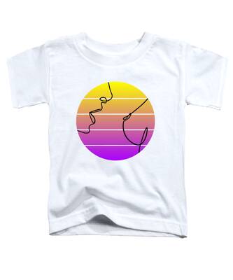 Minimal female breast size feminine body front view different boobs form  Watercolor rainbow stripes T-Shirt by Mounir Khalfouf - Pixels