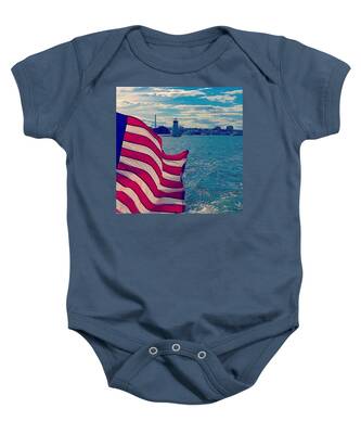 United States Flags Baby Onesies