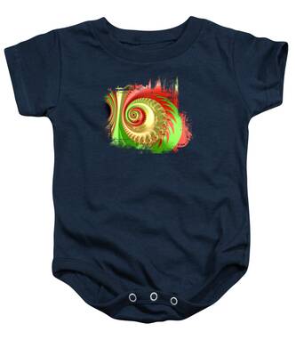 Red Green And Gold Abstracts Baby Onesies