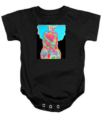 Abstract Flowers Baby Onesies