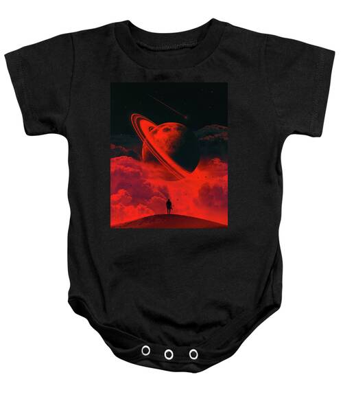 Red Skies With Moon Baby Onesies