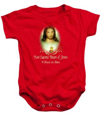 Sacred Heart Of Jesus Baby Onesies