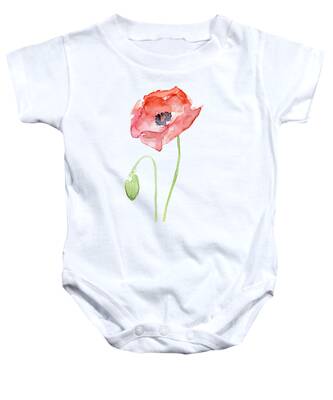 Red Poppies Baby Onesies