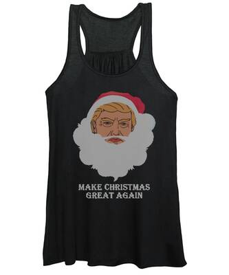 Make Christmas Great Again Women/'s Burnout Racerback Tank Top Donald Trump Gift