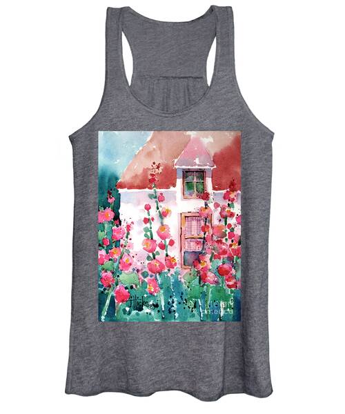 Red Hollyhocks Women's Tank Tops