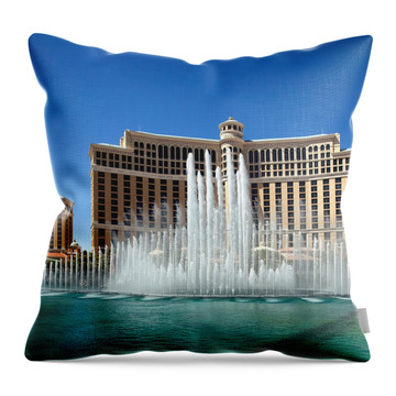Bellagio Hotel Vegas Throw Pillow